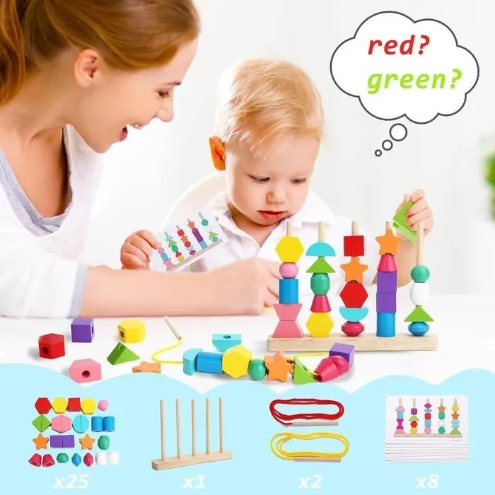 Jouet Enfant 2 3 4 5 Ans, 2 in 1 Jouet en Bois Jeux Montessori Jouet Fille Garcon 2-5 Ans Cadeau Jeux Enfants Éducatifs Jouet Bébé-1