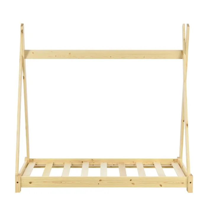 Lit de Tipi pour Enfant Onejda Bois Naturel 140 x 70 cm [en.casa]-6