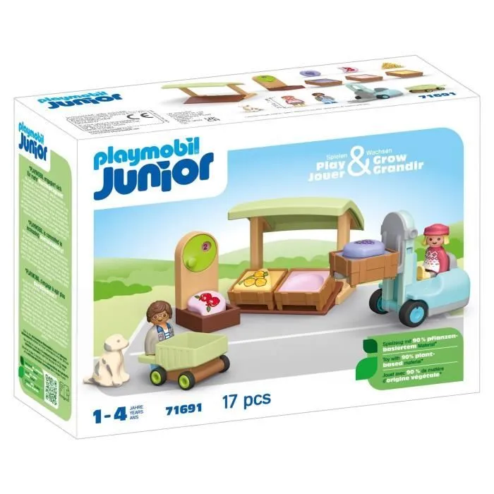 PLAYMOBIL Junior 71691 Etal fruits légumes bio, Dès 12 mois-0