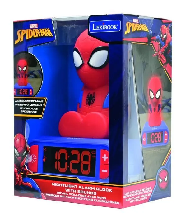 Réveil veilleuse digital LEXIBOOK - Spiderman - 3D lumineux et sonore - Rouge et bleu - Enfant-2
