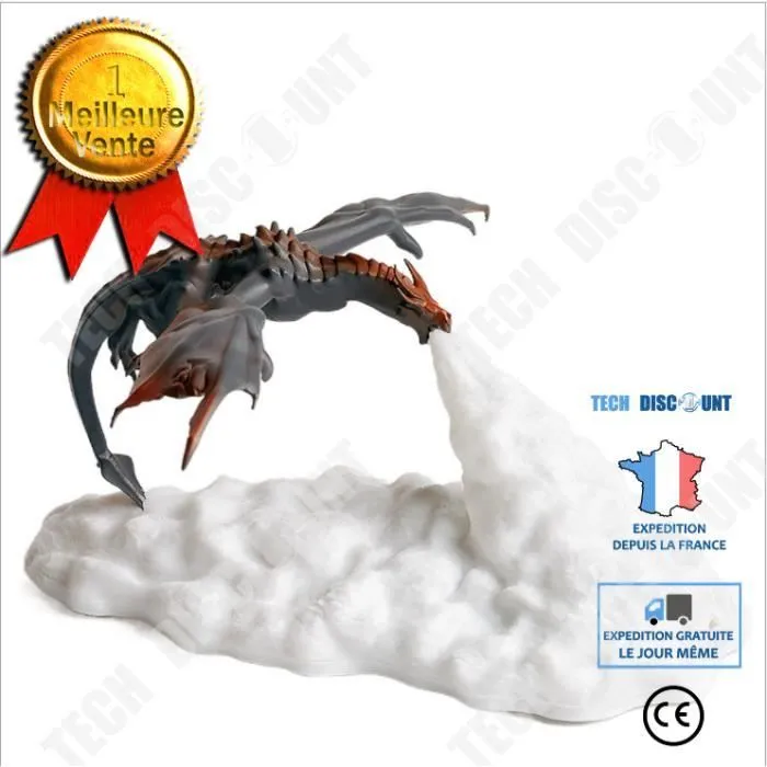 TD® 3D imprimé LED feu Dragon lampes veilleuse lumière d'ambiance pour chambre enfants chambre chambre Camping randonnée Dragon de f-0