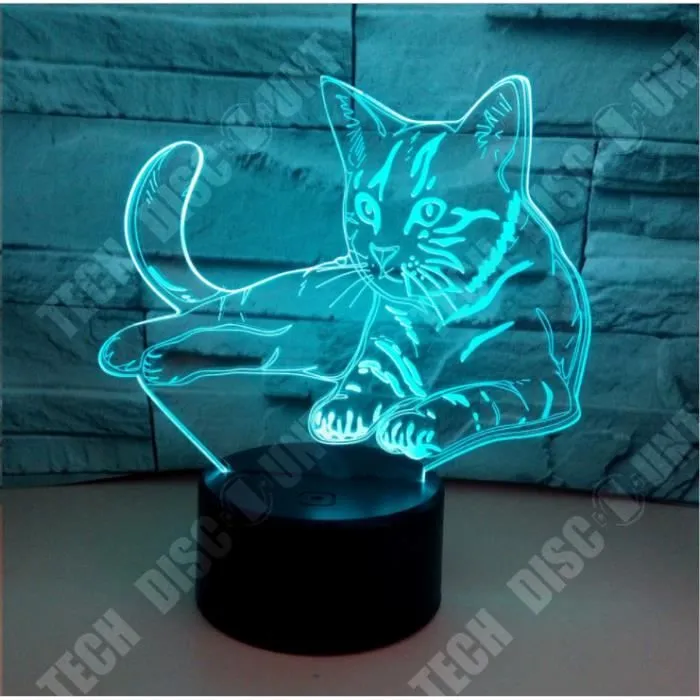 TD® xm12947-3D Veilleuse Abstrait Cercle Amour Noeud Ampoule 3D 3D Lumière Illusion Holographique 7 Changement De Couleur Lu-1