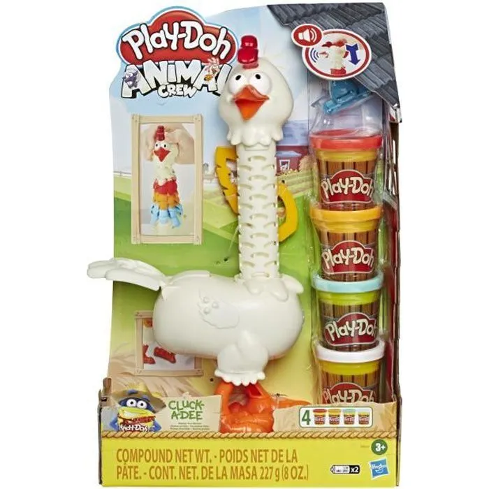 PLAY-DOH - Set Animal Crew avec 4 Pots de pâte à modeler - Plumes en folie - Multicolore-0