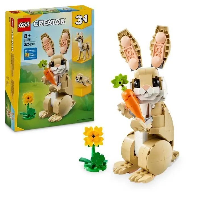 LEGO Creator 31162 3-en-1 L’adorable lapin - Jeu de construction pour fille dès 8 ans-0