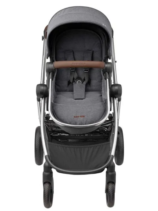MAXI-COSI Poussette 2 en 1 Zelia 3 Luxe, nacelle intégrée, 4 roues, Twillic Grey-4