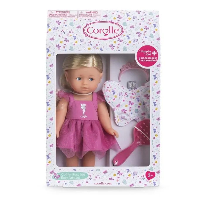 Coffret Mini Corolline - Corolle - Rosy Fée - Poupée en vinyle - Robe de fée - Ailes de papillon-1