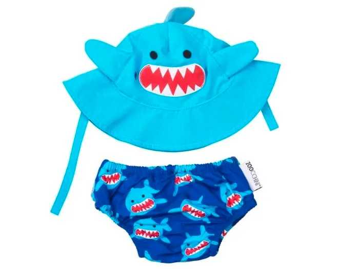Zoocchini Maillot-Chapeau Motif Requin 6-12 Mois - 122-010-014-0