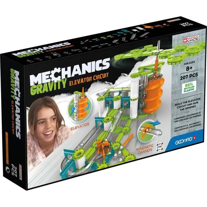 765 Geomag Mechanics Gravity Recycled Circuit Elevetor 207 pcs- Jeux de Construction Magnétiques - Jeux de construction - Unisexe-3