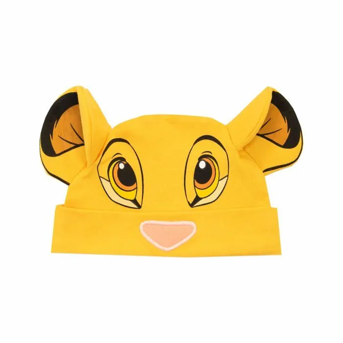 Disney - Ensemble de Dors Bien et Bonnet - Le Roi Lion - Bébé Garçon - Simba - Jaune - 3-6 Mois-1