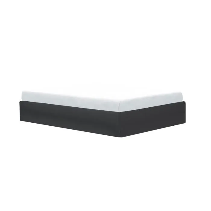 ECLIPSE Lit coffre enfant 90 x 190 cm - Simili noir - Sommier inclus-2
