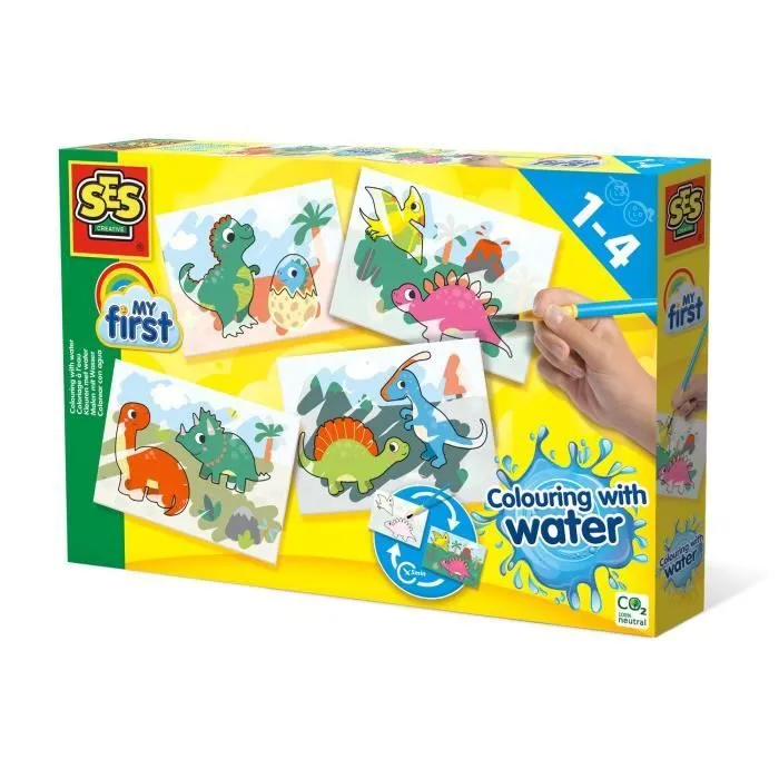 Jeu éducatif - Coloriage à l'eau - Dinos - Bleu - A partir de 12 mois - Mixte-2
