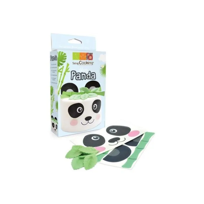 Kit décoration azyme - Panda - Blanc - Mixte - Enfant - Design cake Panda-0