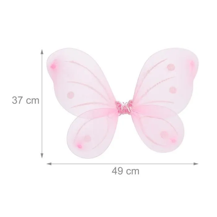 Déguisement de fée RELAXDAYS - Ailes et baguette magique - Rose - Enfant - Carnaval-3
