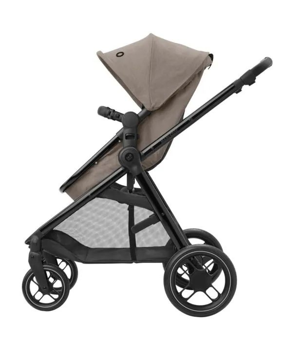 MAXI-COSI Poussette 2 en 1 Zelia 3 Luxe, nacelle intégrée, 4 roues, Truffle-1