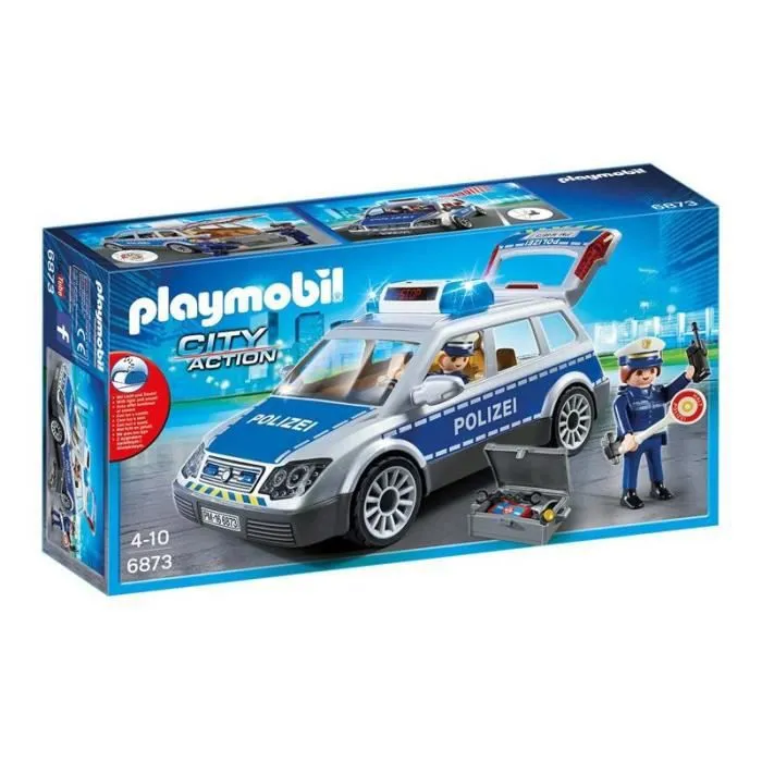 Jouet - PLAYMOBIL - 6873 - Voiture de policiers - Gyrophare - Sirène - Mixte-0