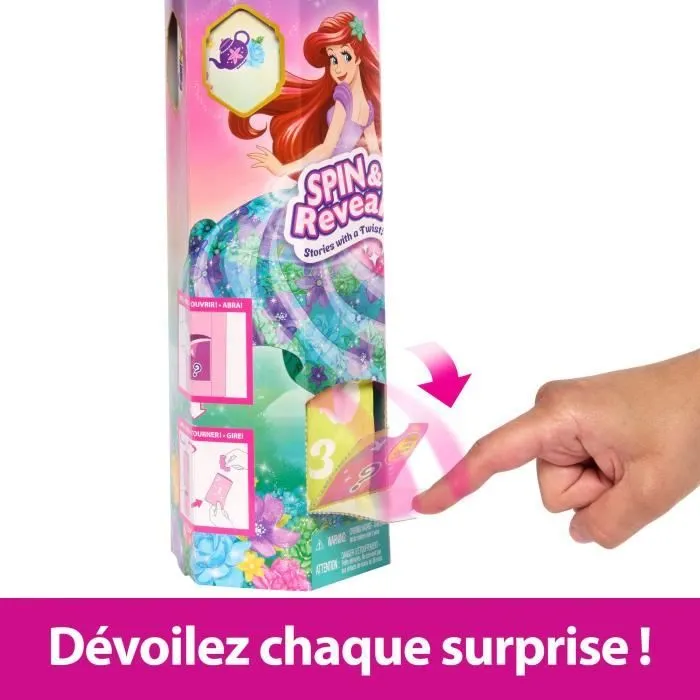 Spin & Reveal Ariel Mattel Poupée Disney Princesses avec 11 surprises HTV88-3