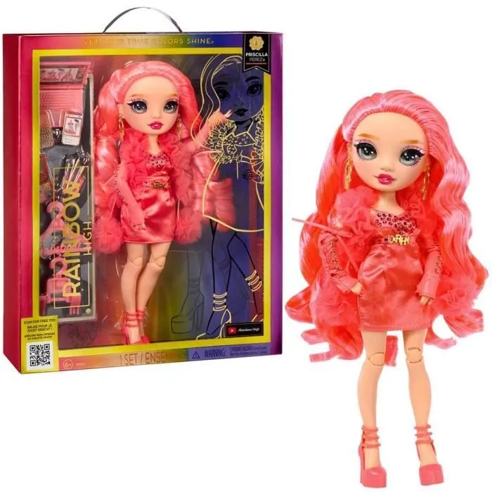 Rainbow High S23 Fashion Doll - Poupée 27 cm Priscilla Perez (Rose) - 1 tenue, 1 paire de chaussures et des accessoires-1