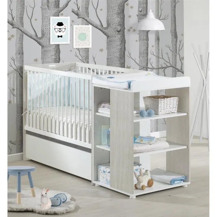 Lit bébé Combiné Evolutif BABYPRICE SITTA - Couchage 60 x 120 cm - Transformable en lit 90 x 190 cm-3