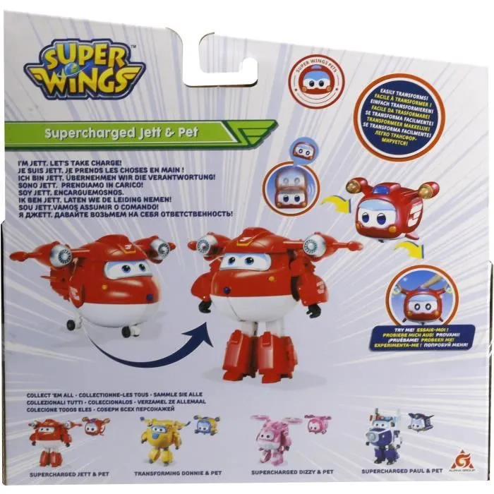 Figurine Transforming Jett Supercharge + Figurine Super Mini Jett - AULDEY - SUPER WINGS - Jouet 3ans+-3