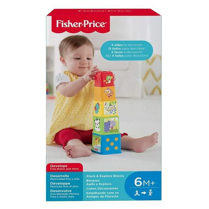 Cubes Découvertes Fisher-Price - Jouet éducatif pour bébé de 6 mois et plus-4