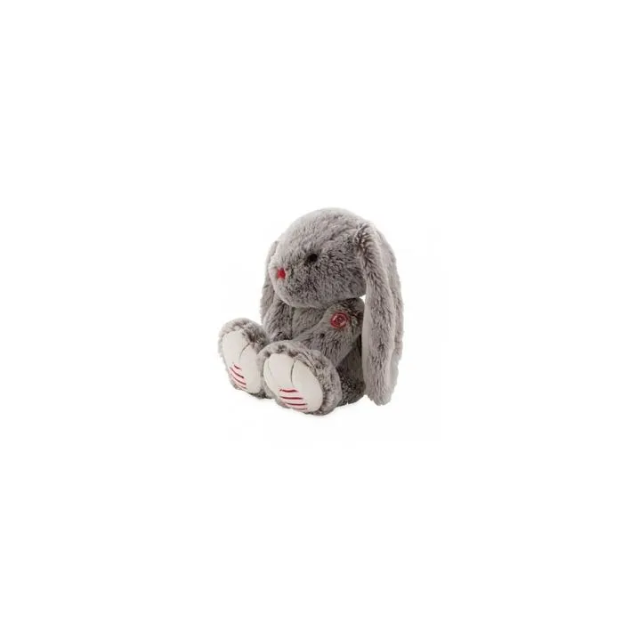 Peluche Lapin Gris - KALOO - Rouge Kaloo - Douceur exceptionnelle - 23x12x38cm-0