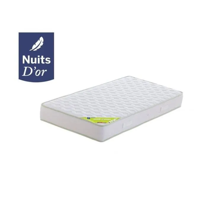 Nuits d'or Matelas Densité 35 Kg/m3 - Hauteur 21 Cm - Soutien Souple - Orthopédique (120x200)-0