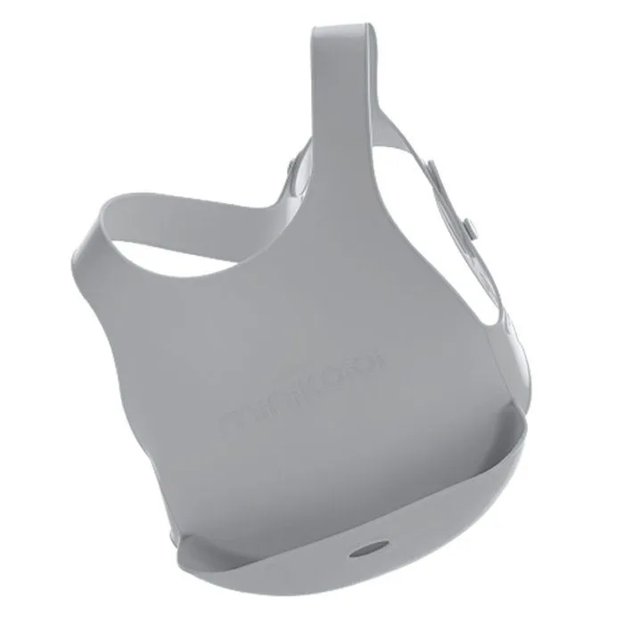 Bavoir récupérateur en silicone - Gris-0