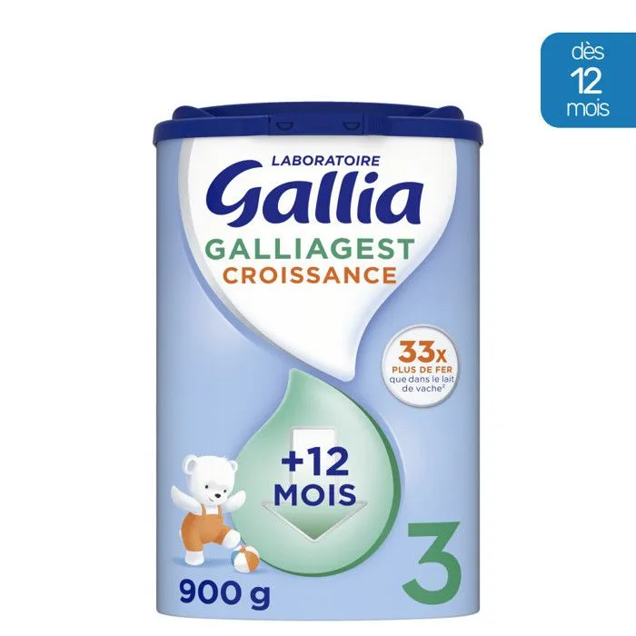 Lait en Poudre Premium 3 (900g) - Galliagest Dès 12 Mois-0