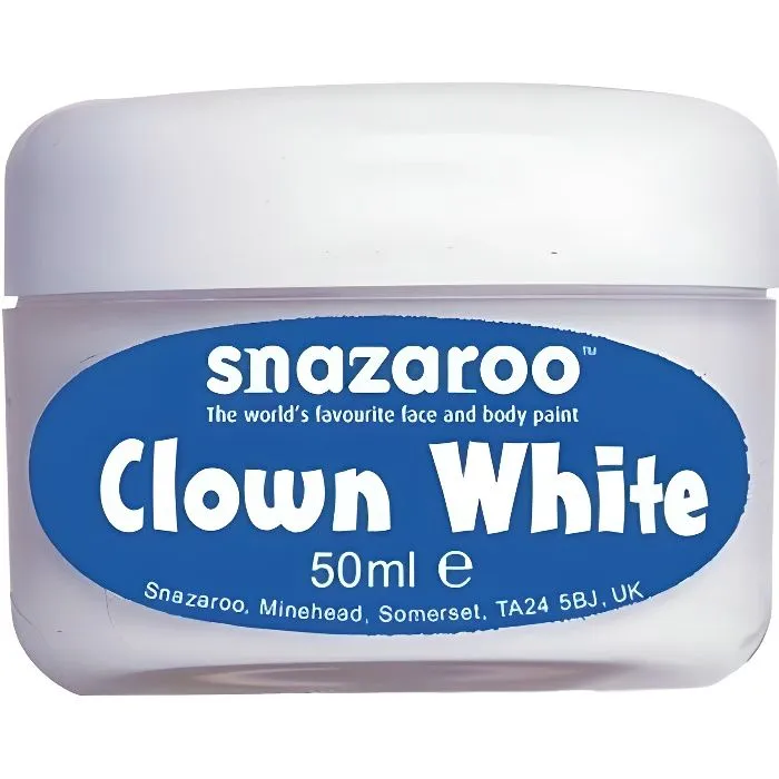 Maquillage Blanc de clown - SNAZAROO - Pot de 50ml - Enfant - Intérieur - Mixte-0
