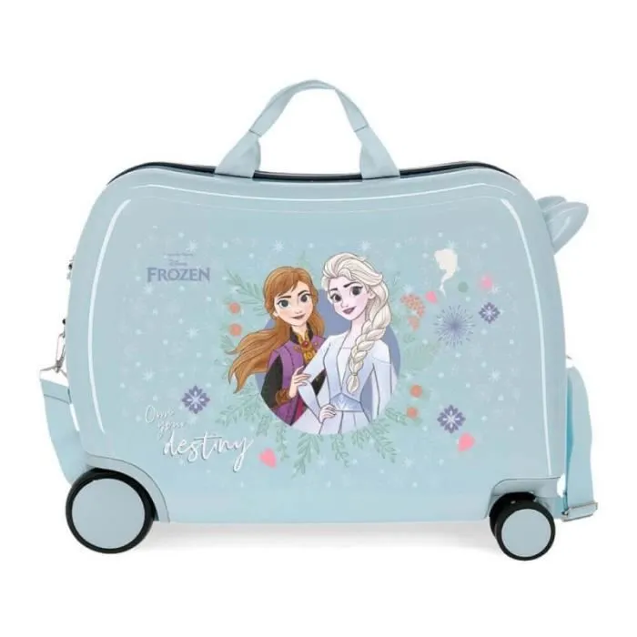 Valise enfant - Disney - Valise trotteur La Reine des Neiges "Own your destiny" - 50 x 39 x 20 cm - Bleu ciel-0