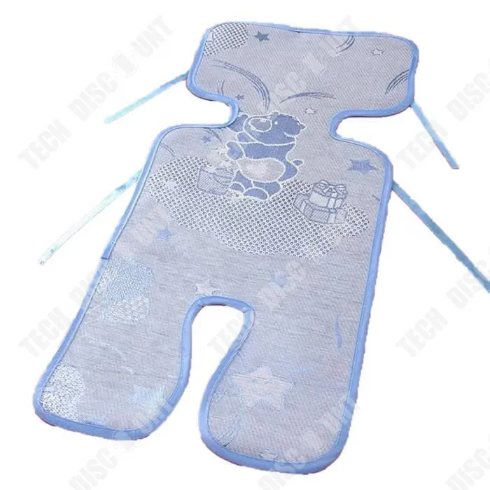 TD® Été bébé poussette cool tapis respirant cinq points glace soie sandwich poussette universel non-tissé parapluie siège de voiture-0