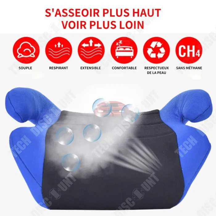 TD réhausseur Pour les enfants de 3-12 ans rehausseur voiture siege auto rehausseur siège auto rehausseur voiture enfant 0-39kg bleu-1