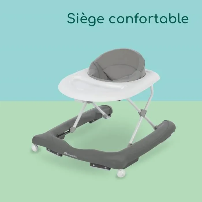 BEBECONFORT Trotteur Explorer avec tablette musicale, De 6 à 18 mois (12kg), Gray Mist-5