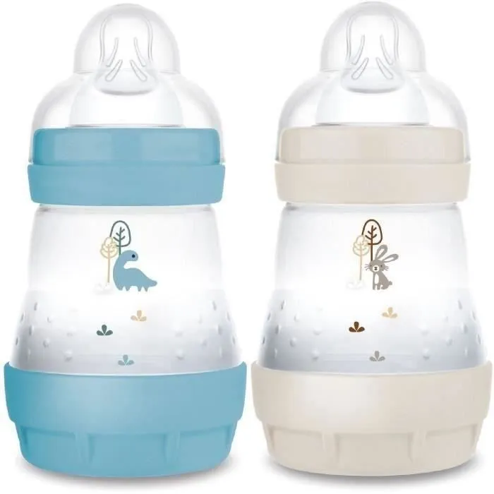Lot de 2 Biberons - MAM - Easy Start - Anti-colique - 160 ml - Tétine débit 1 - Océan + Sable-0