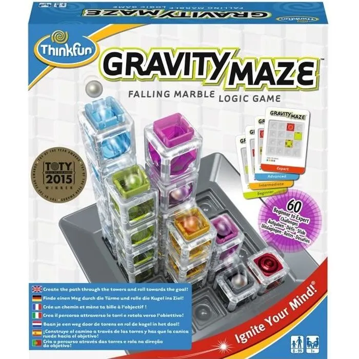 Jeu de casse-tête Gravity Maze Ravensburger - 60 cartes Défis-Solutions - 1 joueur et plus - 8 ans et +-0