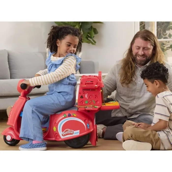Play-Doh Mon scooter à pizzas, jouets de loisirs créatifs avec pâte à modeler pour enfants-3