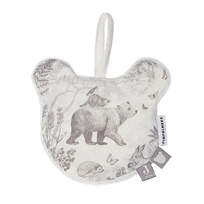 Attache Sucette en tissu Pimpelmees - Animaux Forêt - Porte tétine bébé-0