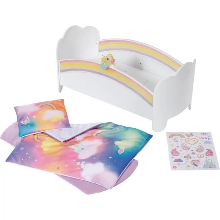 Lit arc-en-ciel pour poupée - ZAPF CREATION - Rose - 3 ans - Fille - 49x17x24,5 cm-0