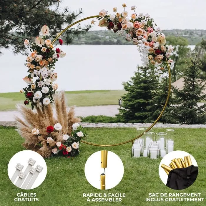 Arche Circulaire à Décorer pour Mariage - 200cm - Dorée-3