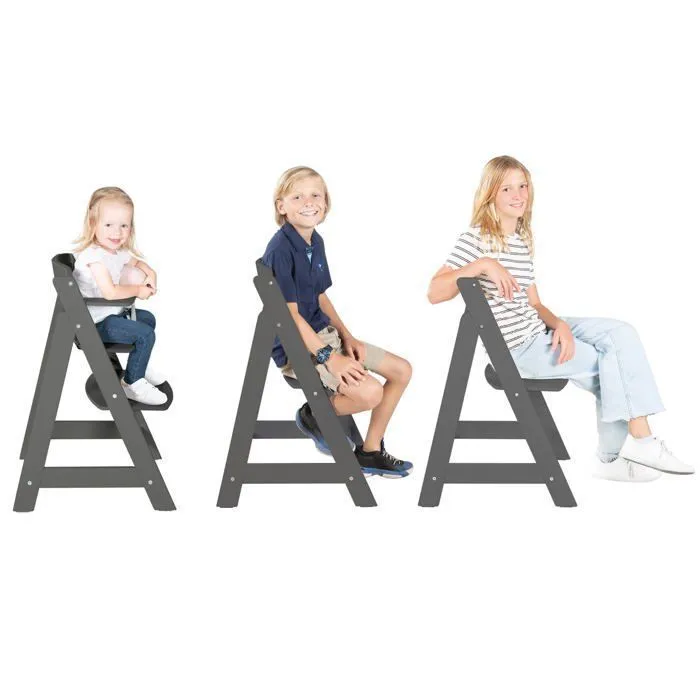 ROBA Chaise Haute Évolutive Sit Up Flex - Utilisable Jusqu'à la Chaise d'Adolescent - Bois Anthracite-2