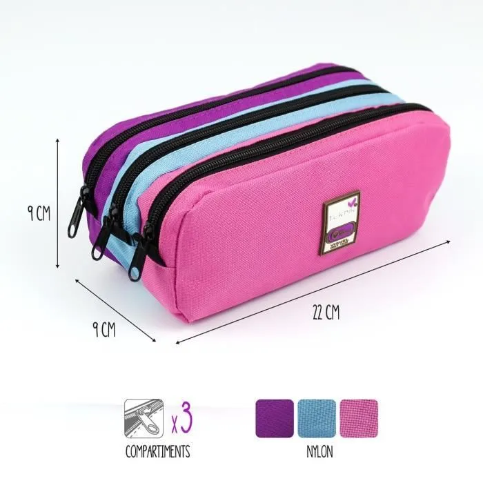 Trousse scolaire - Viquel - TRIZIP - Grande capacité - 3 compartiments - Multicolore-1