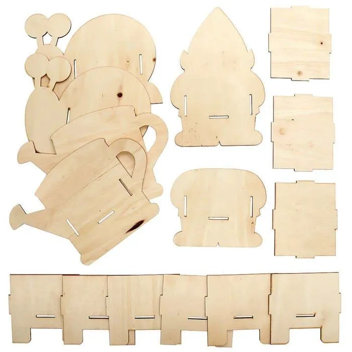 Baker ross - FC837 - Pots de Fleurs en Bois sur le theme du Jardin - Lot de 3, Activites Manuelles pour les Enfants ()-1