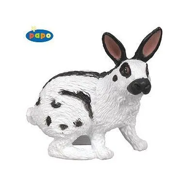 Figurine Lapin Papillon - PAPO - Pour Enfant à partir de 3 ans - Blanc et noir - Intérieur-0