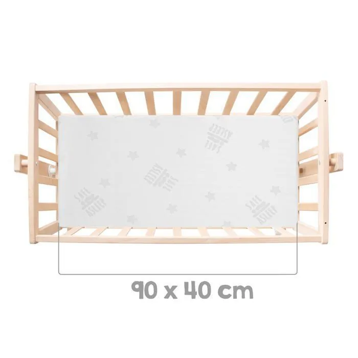 Berceau Bébé ROBA Star Magic - Bois de Hêtre - Matelas Inclus - 40x90cm-4