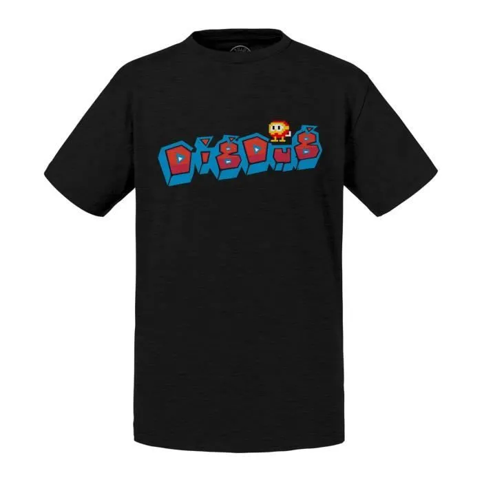 T-shirt Enfant Noir Dig Dug Jeux Vidéo Retro Gaming Vintage Arcade-0