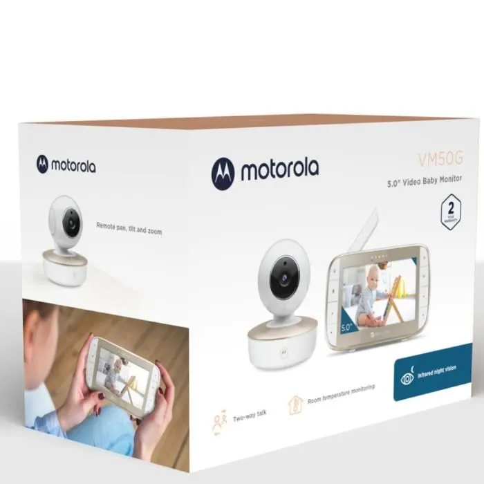 Babyphone vidéo - MOTOROLA - VM50G - Écran couleur - Numérique - Rechargeable USB-0