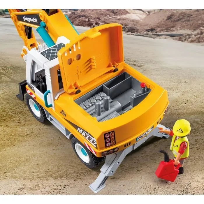 PLAYMOBIL 71749 Pelleteuse mécanique et ouvrier, Action Heroes, La construction, 31 pièces, Dès 4 ans-3