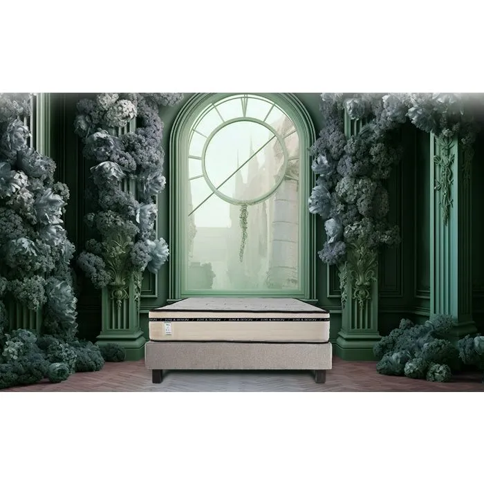 Matelas 140x190 cm, BestLuxe, 24cm, mousse mémoire de forme, indépendance du couchage, face été/hiver-1