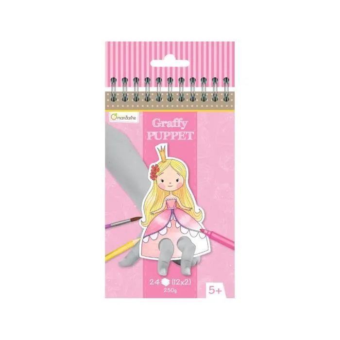 Carnet de coloriage - Avenue Mandarine - Prince et Princesse - 24 marionnettes à doigts - Papier 250g - 16x10 cm-0