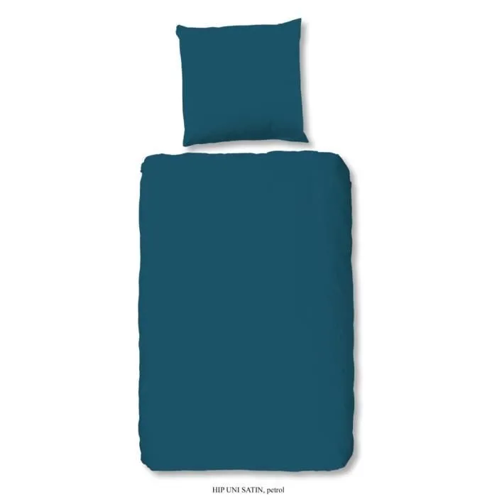 HIP Housse de couette Uni 140x200/220 cm Bleu pétrole-0